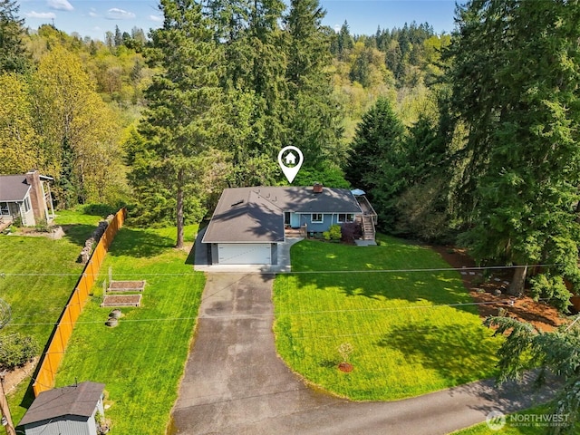 aerial view with a view of trees