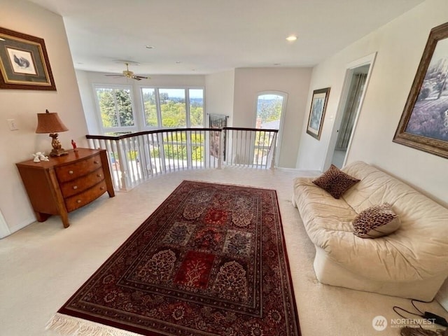 30941 37th Pl SW, Federal Way, WA 98023 - living area with carpet, ceiling fan, and recessed lighting