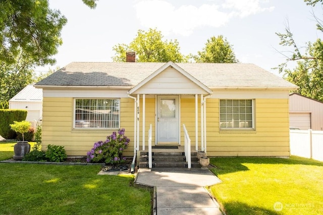 609 W Whitman Dr, College Place, WA 99324 - bungalow with entry steps, a chimney, and a shingled roof