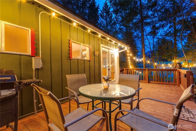 105 Robinwood Pl, Packwood, WA 98361 - deck at twilight featuring outdoor dining space