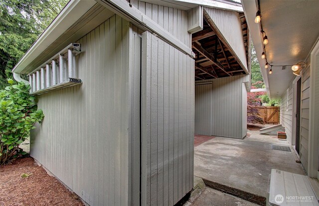 view of home's exterior with a patio area