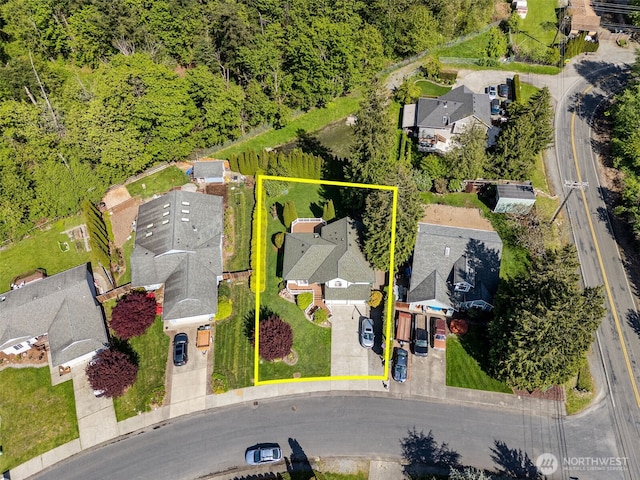 bird's eye view featuring a residential view