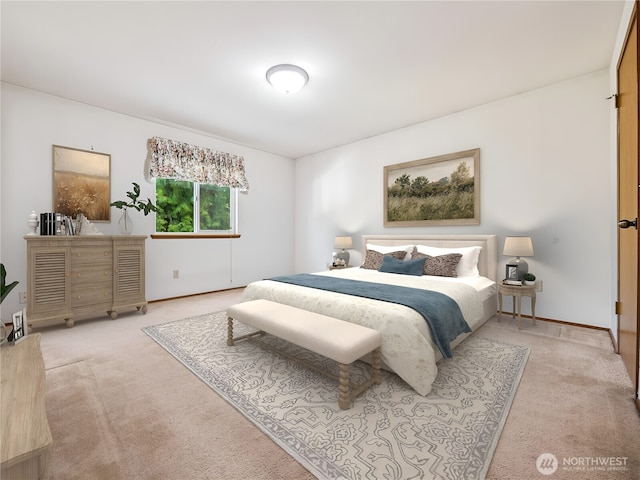 bedroom with carpet floors