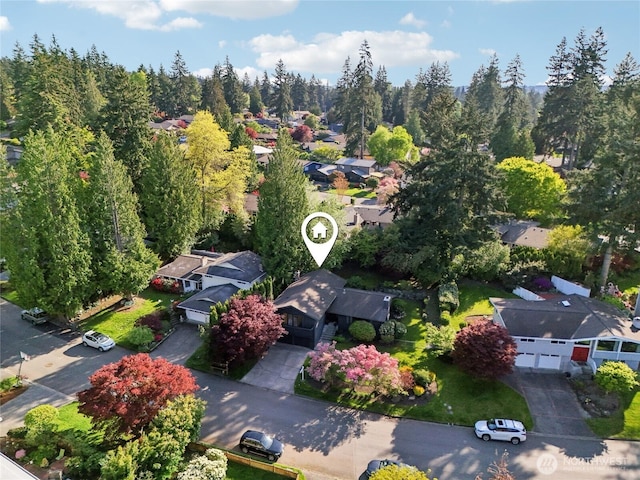 bird's eye view with a residential view