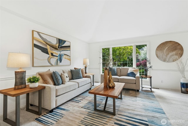 26006 NE 27th Dr, Redmond, WA 98053 - carpeted living area featuring high vaulted ceiling