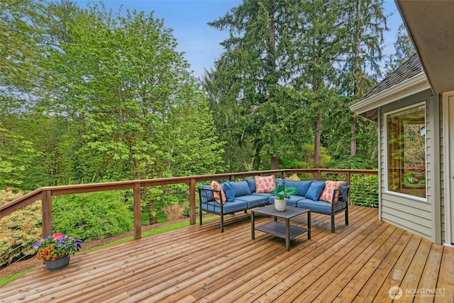 26006 NE 27th Dr, Redmond, WA 98053 - wooden deck featuring outdoor lounge area