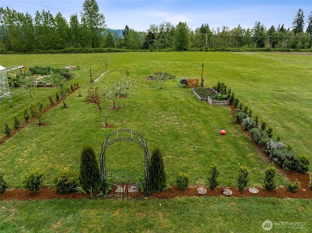 bird's eye view with a rural view