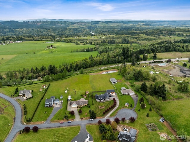 aerial view with a mountain view