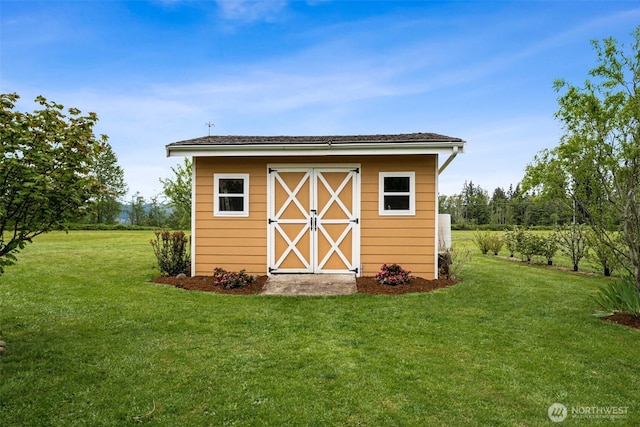 view of shed