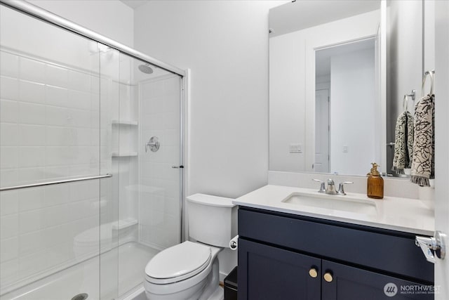 1616 96th Dr SE, Lake Stevens, WA 98258 - full bath featuring a stall shower, toilet, and vanity