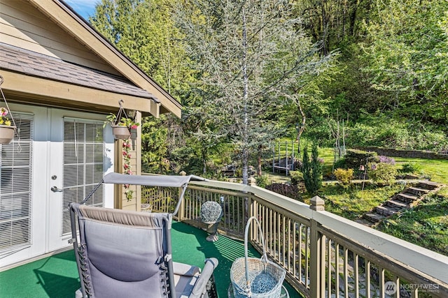 view of wooden deck