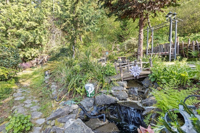 view of yard with fence