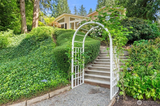 gate featuring stairway
