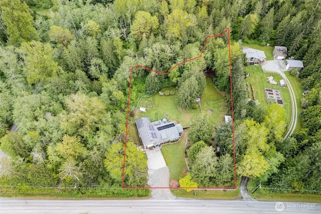 21702 Little Mountain Rd, Mount Vernon, WA 98274 - bird's eye view featuring a forest view