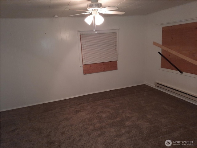 57255 State Route 20, Rockport, WA 98283 - carpeted empty room featuring ceiling fan and a baseboard radiator