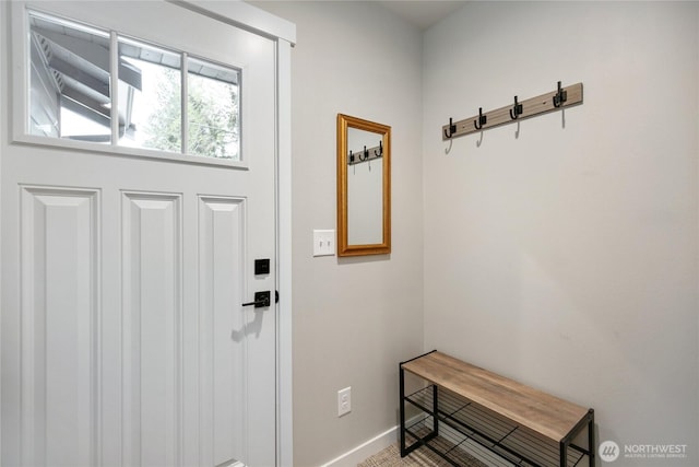 entryway with baseboards