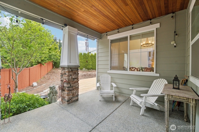 view of patio with fence