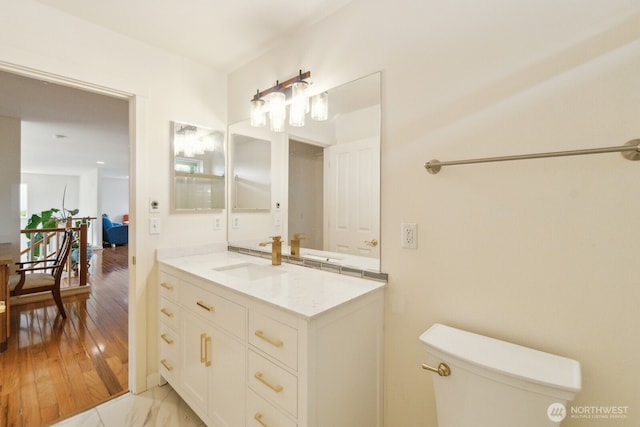 bathroom with toilet and vanity