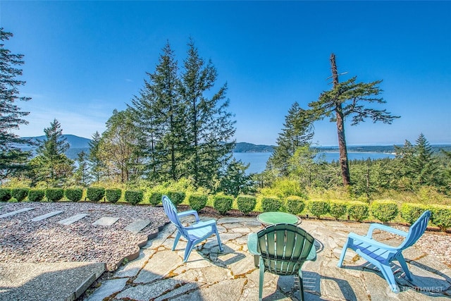519 Highlands Dr, Orcas Island, WA 98245 - view of patio featuring a water view