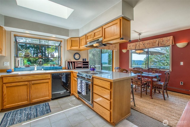 519 Highlands Dr, Orcas Island, WA 98245 - kitchen featuring dishwasher, range with electric cooktop, light countertops, and plenty of natural light