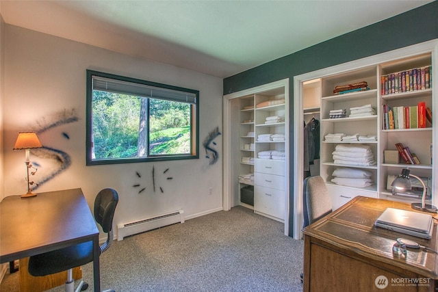 519 Highlands Dr, Orcas Island, WA 98245 - carpeted office with baseboard heating