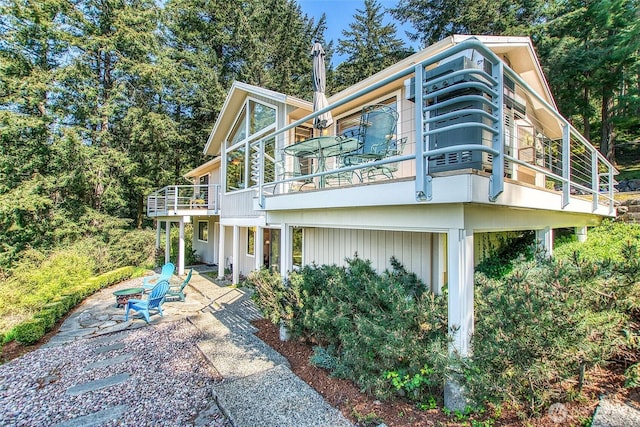 519 Highlands Dr, Orcas Island, WA 98245 - back of property with a balcony and a patio area