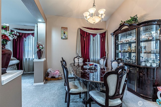 14231 SE 282nd St, Kent, WA 98042 - carpeted dining area featuring baseboards and an inviting chandelier