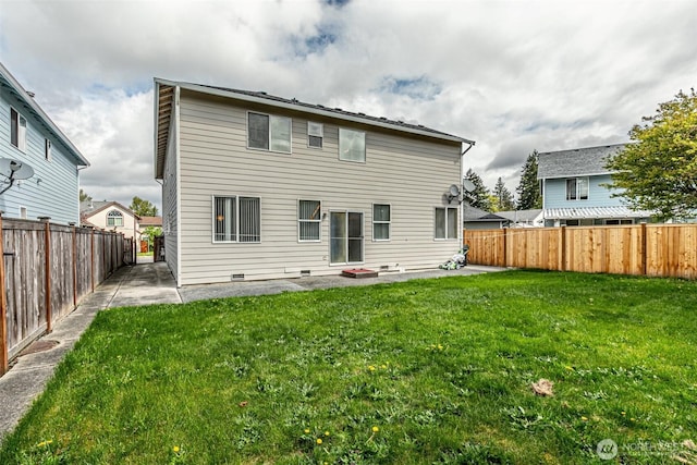 14231 SE 282nd St, Kent, WA 98042 - rear view of property with a patio area, a fenced backyard, and a yard