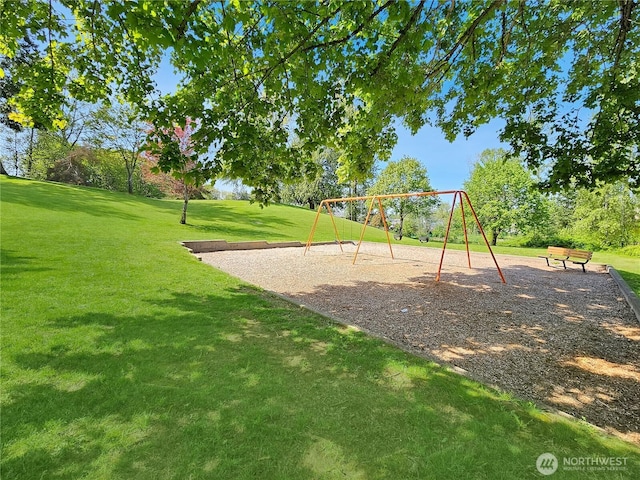 community play area featuring a yard