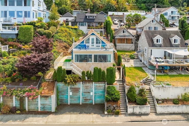 birds eye view of property featuring a residential view