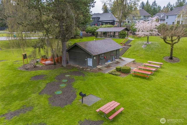 bird's eye view with a residential view