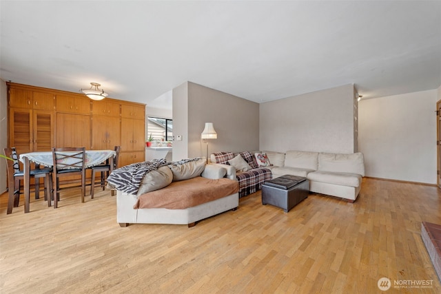 living room with light wood-style floors