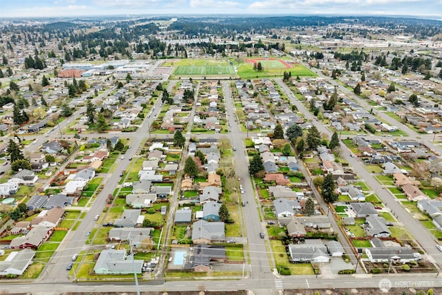 drone / aerial view with a residential view