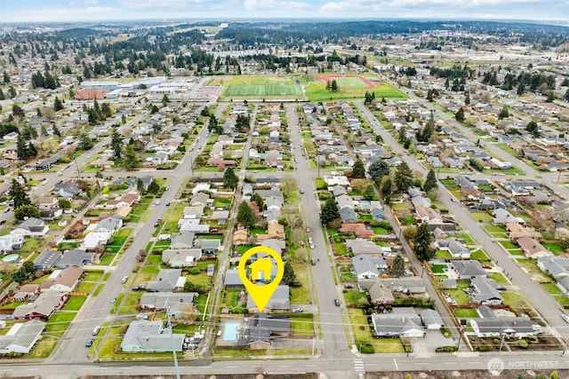 bird's eye view featuring a residential view