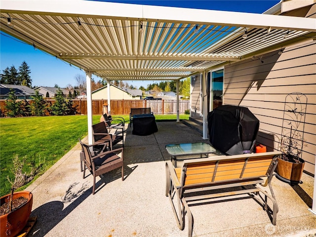 806 Cody St SE, Rainier, WA 98576 - view of patio featuring a pergola, area for grilling, and an outdoor living space