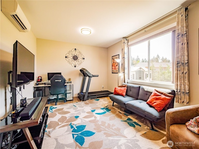 806 Cody St SE, Rainier, WA 98576 - living room with a wall mounted air conditioner