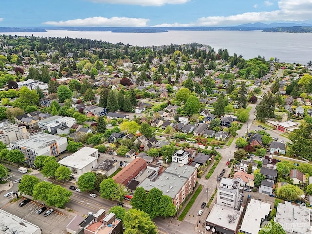 drone / aerial view of a nearby body of water