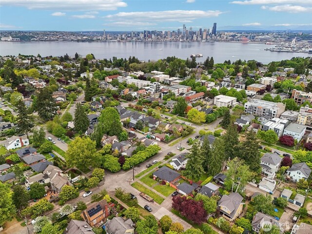 drone / aerial view of a large body of water