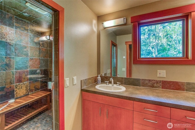 72 Thunderbird Trl, Orcas Island, WA 98280 - bathroom featuring vanity and a shower stall