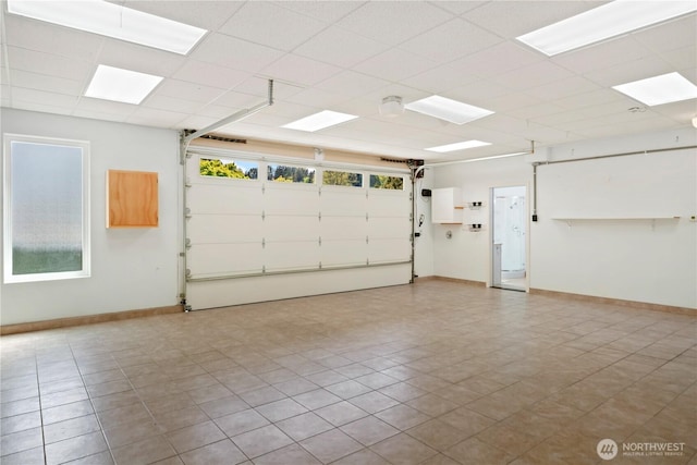 garage with baseboards