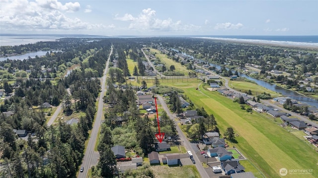 554 Puffin Ave NE, Ocean Shores, WA 98569 - birds eye view of property with a water view and a residential view