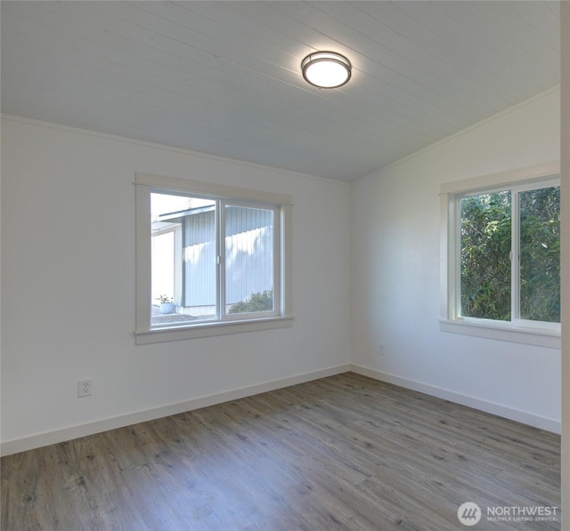554 Puffin Ave NE, Ocean Shores, WA 98569 - spare room with crown molding, wood finished floors, and baseboards
