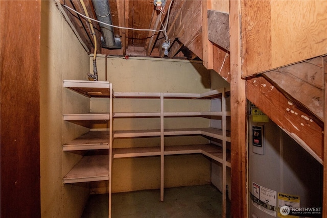 interior space featuring strapped water heater