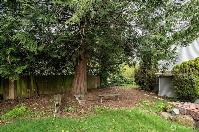 view of yard with fence