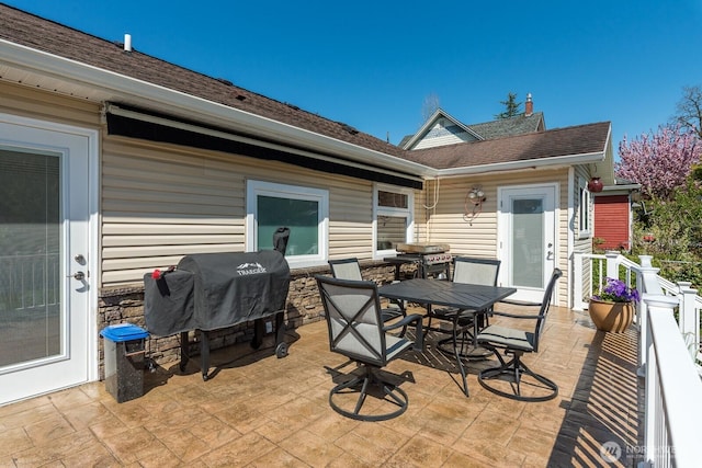 view of patio / terrace featuring outdoor dining area and area for grilling