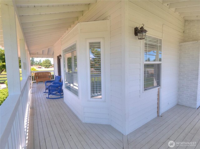 deck with a porch