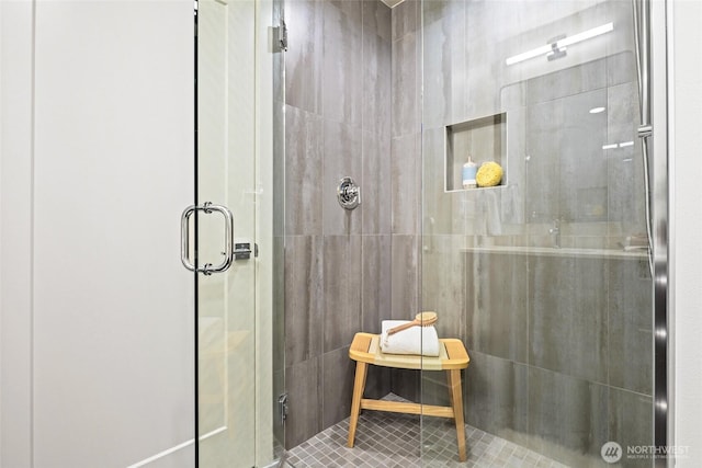 full bathroom featuring a stall shower