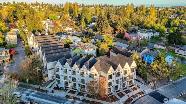 aerial view with a residential view