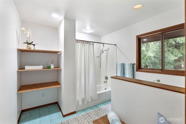 13600 Hillcrest St NW, Poulsbo, WA 98370 - full bath with shower / tub combo and baseboards