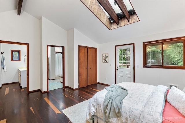 13600 Hillcrest St NW, Poulsbo, WA 98370 - bedroom with wood finished floors, a closet, and ensuite bathroom